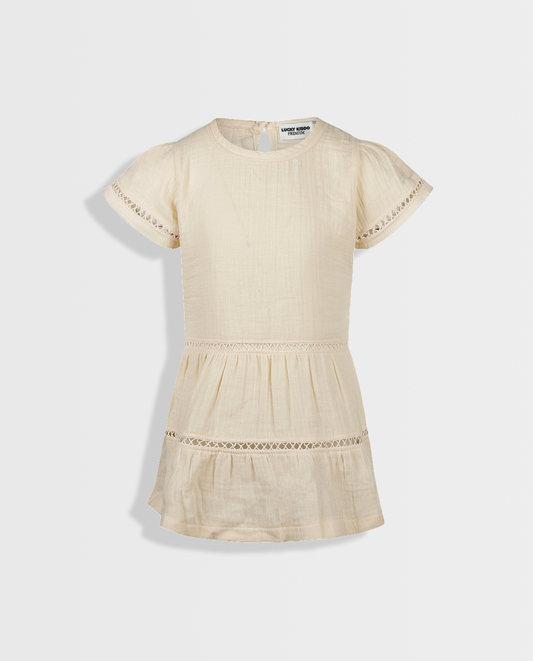 Off White Essence | Dívčí šaty s krátkými rukávy