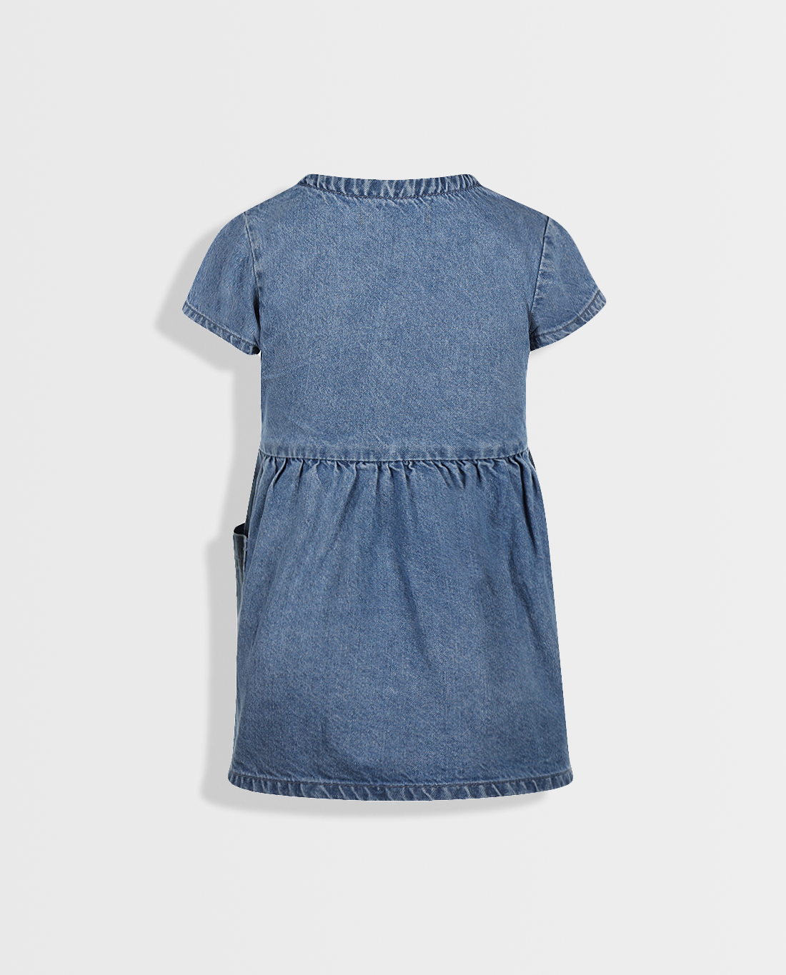 Denim Delight | Dívčí džínové šaty s krátkými rukávy