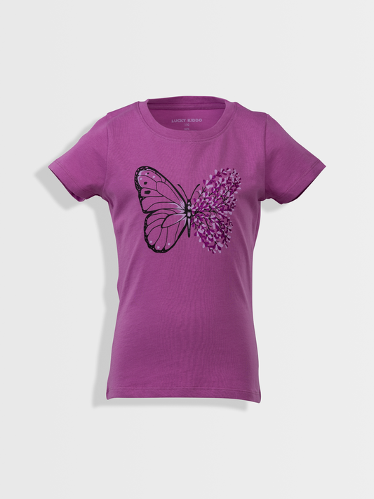Violet Butterfly | Dívčí tričko s krátkými rukávy