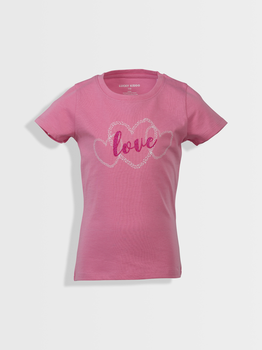 Pink Love | Dívčí tričko s krátkými rukávy