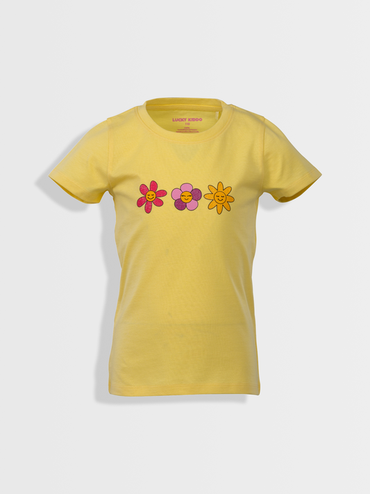 Yellow Flowers | Dívčí tričko s krátkými rukávy