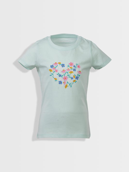 Flower Heart | Dívčí tričko s krátkými rukávy