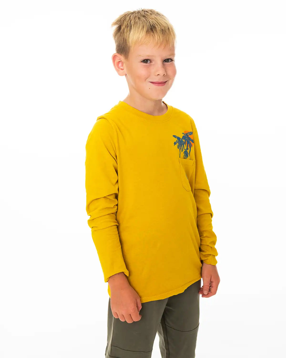 Chlapecké tričko s dlouhým rukávem Yellow Palm