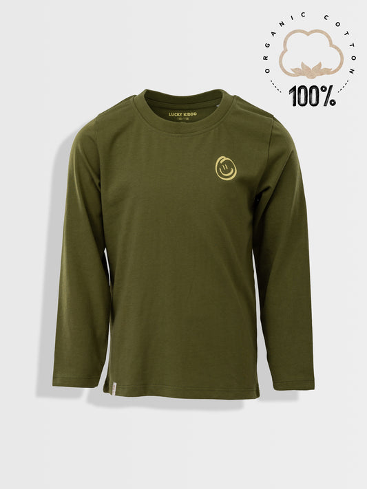 Organické Tričko tmavě zelené Smiley