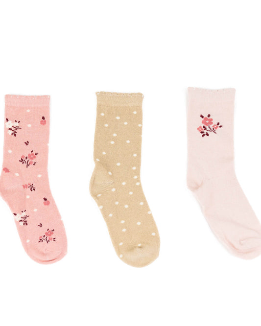 Dívčí ponožky FLOWERS 3 kusy