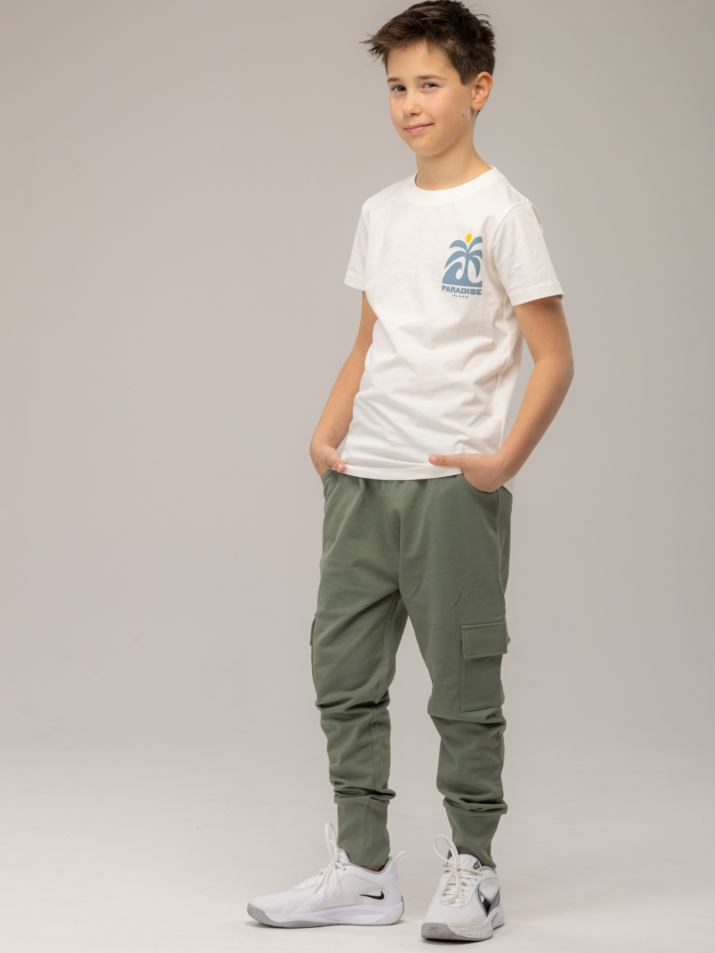 Dusty Green | Chlapecké cargo tepláky