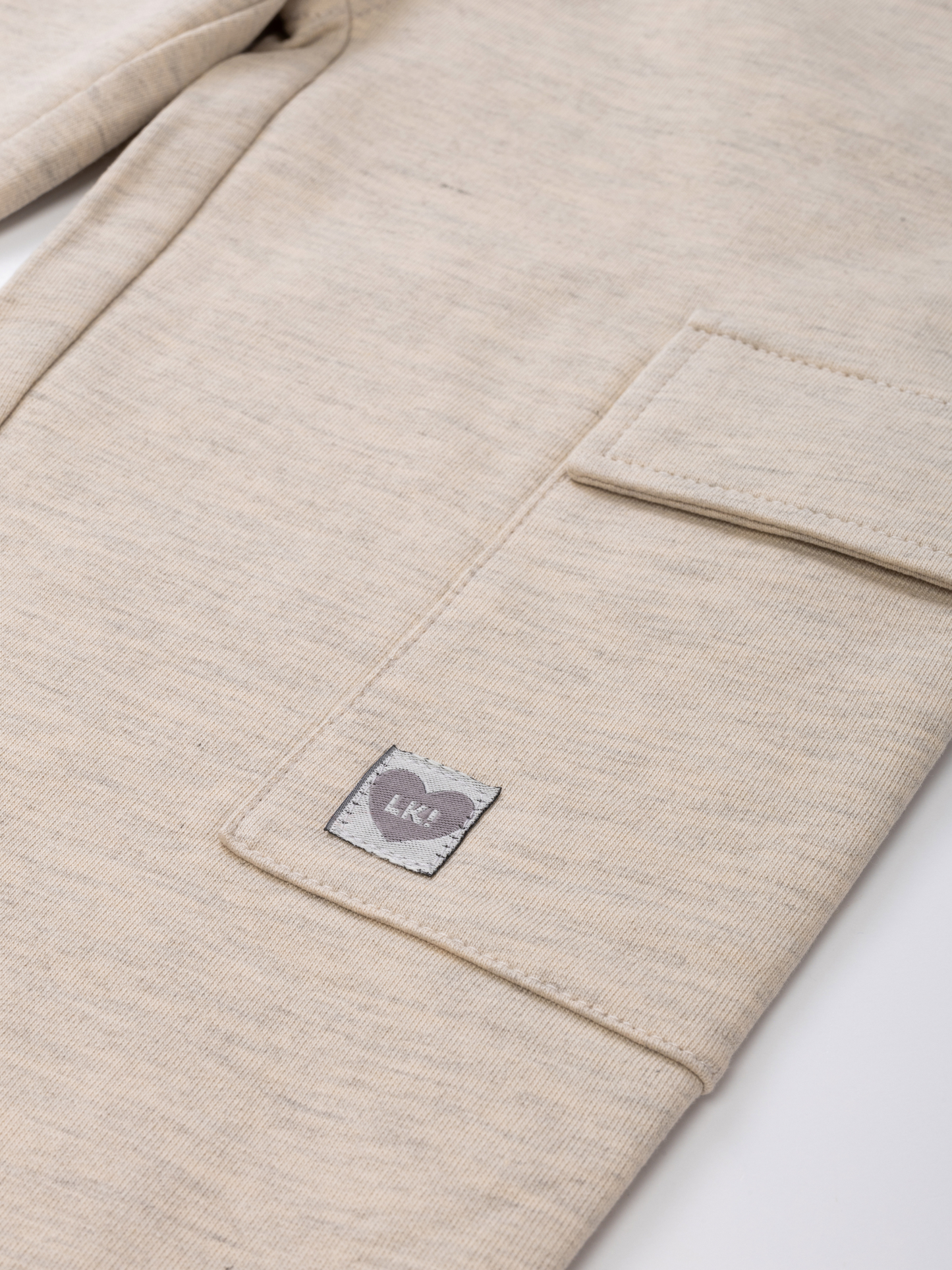Beige Melange | Dívčí cargo tepláky