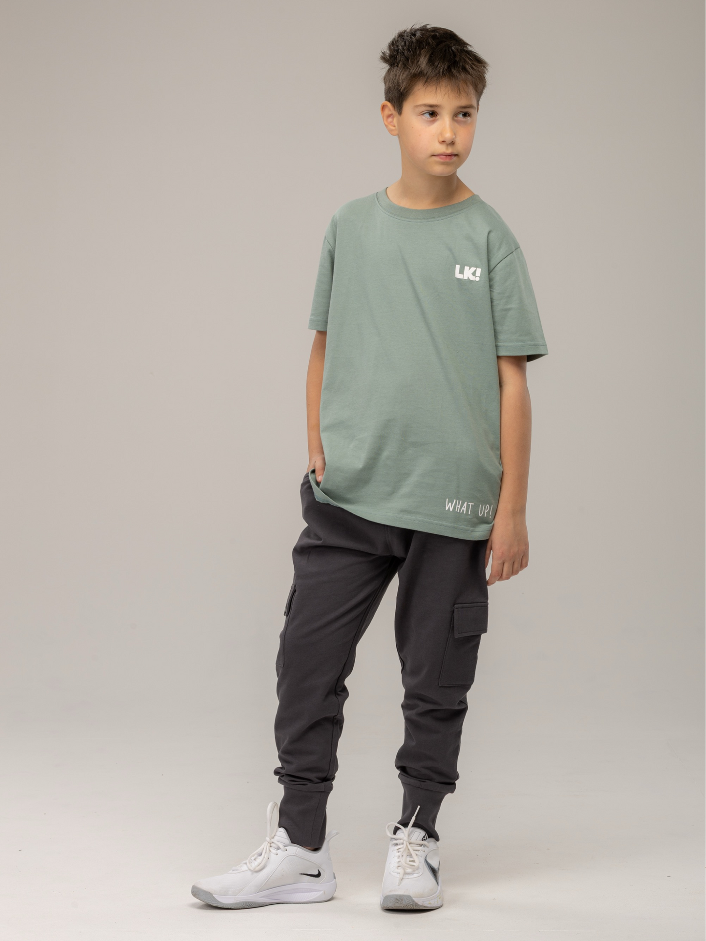 Ebony Grey | Chlapecké cargo tepláky