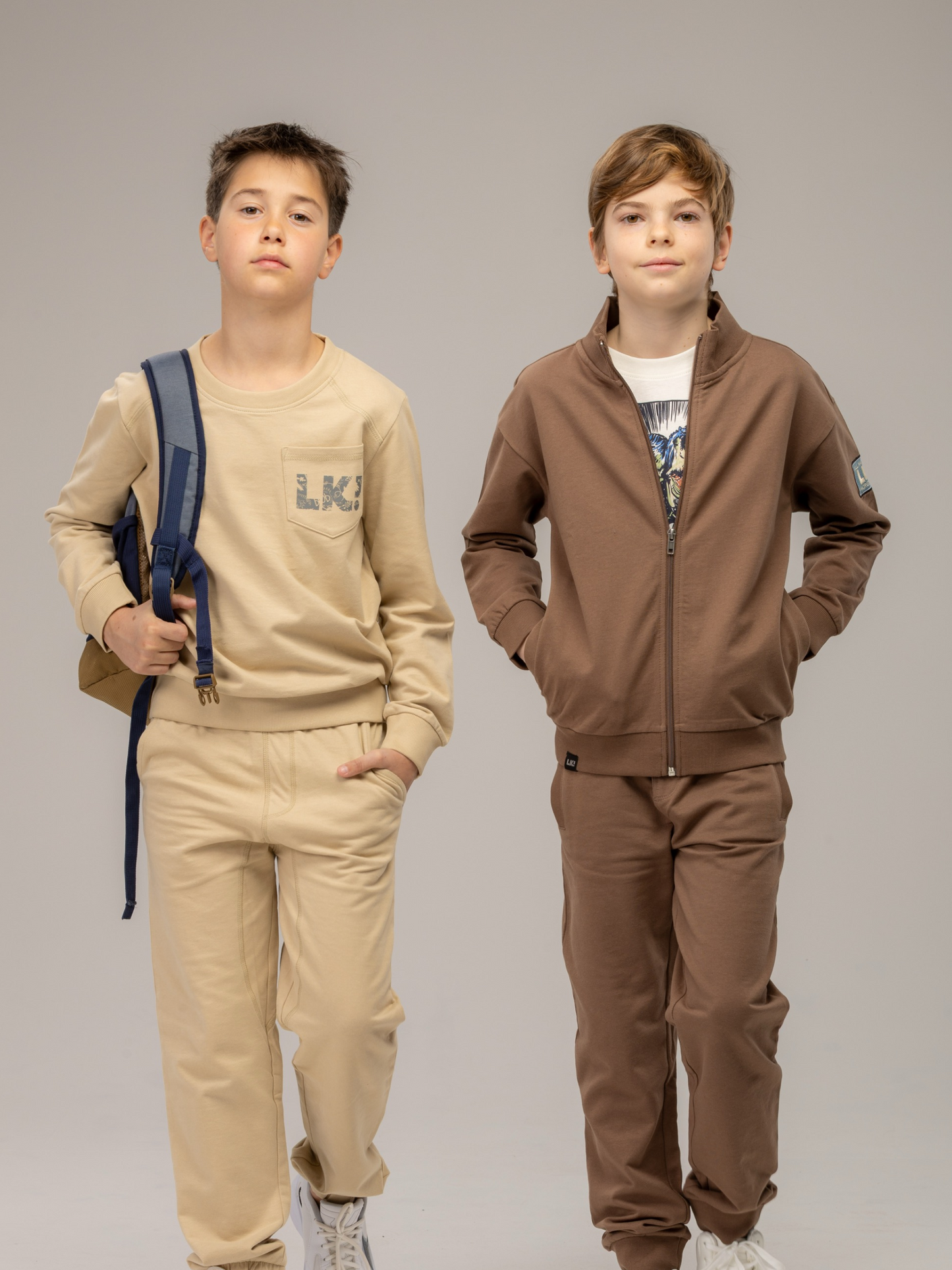 Beige Brown LK | Chlapecký pulover