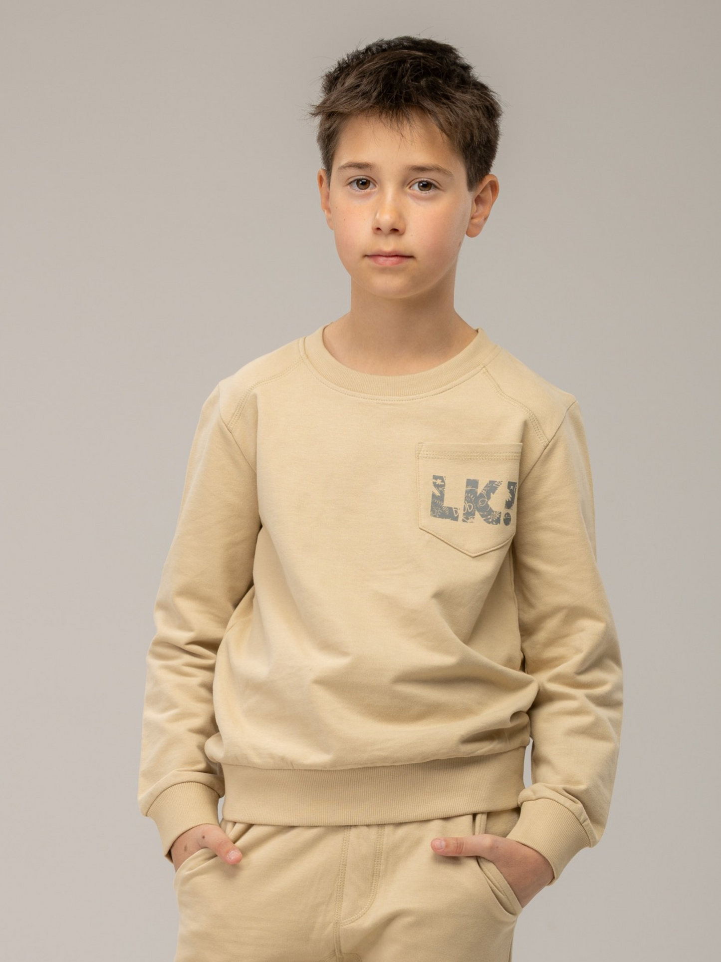 Beige Brown LK | Chlapecký pulover