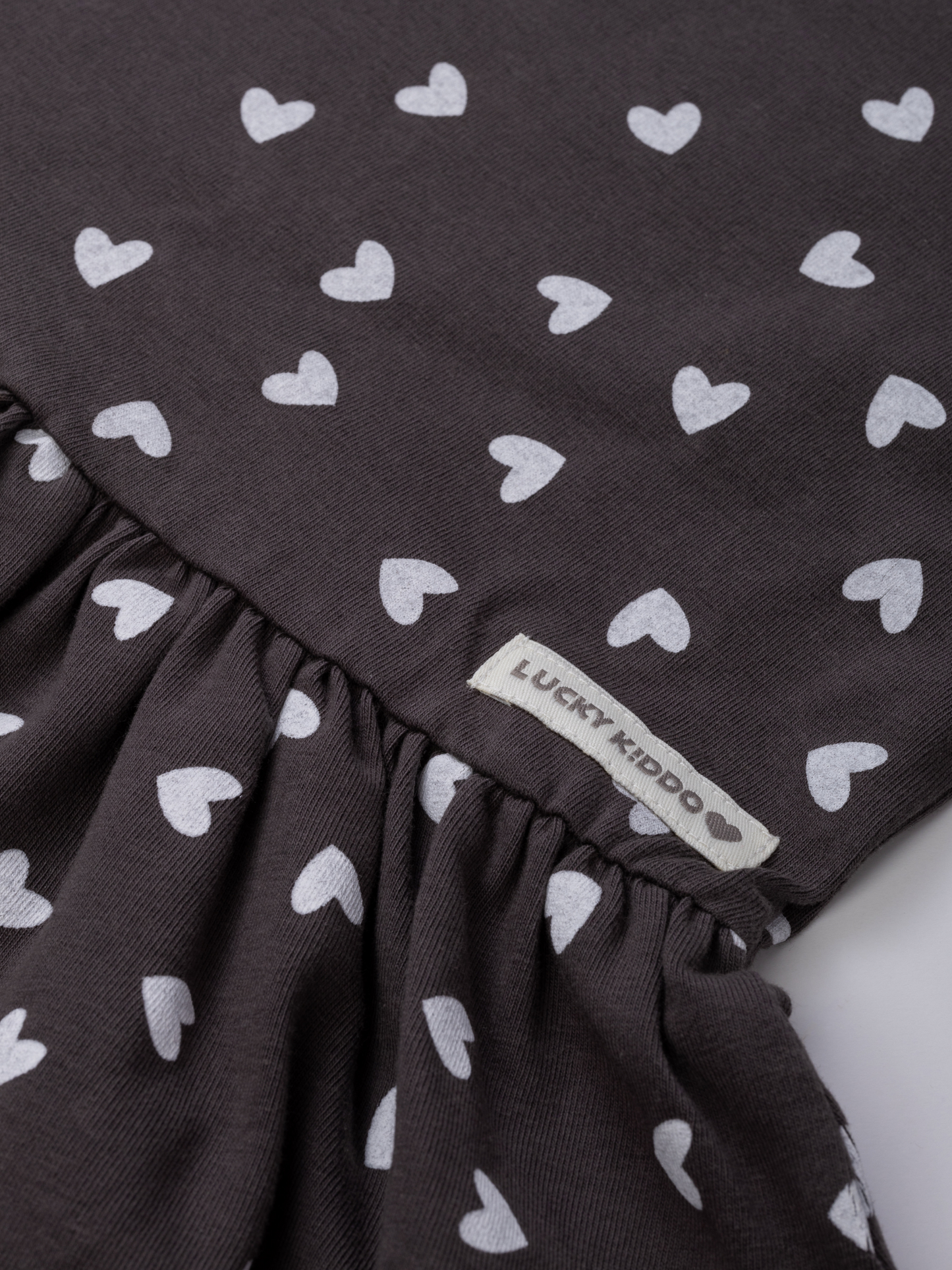 Paris Grey Hearts | Dívčí šaty s krátkými rukávy