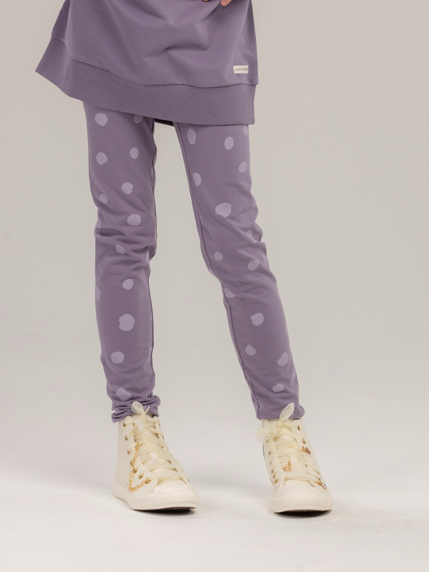 Purple Ash Dots | Dívčí legíny