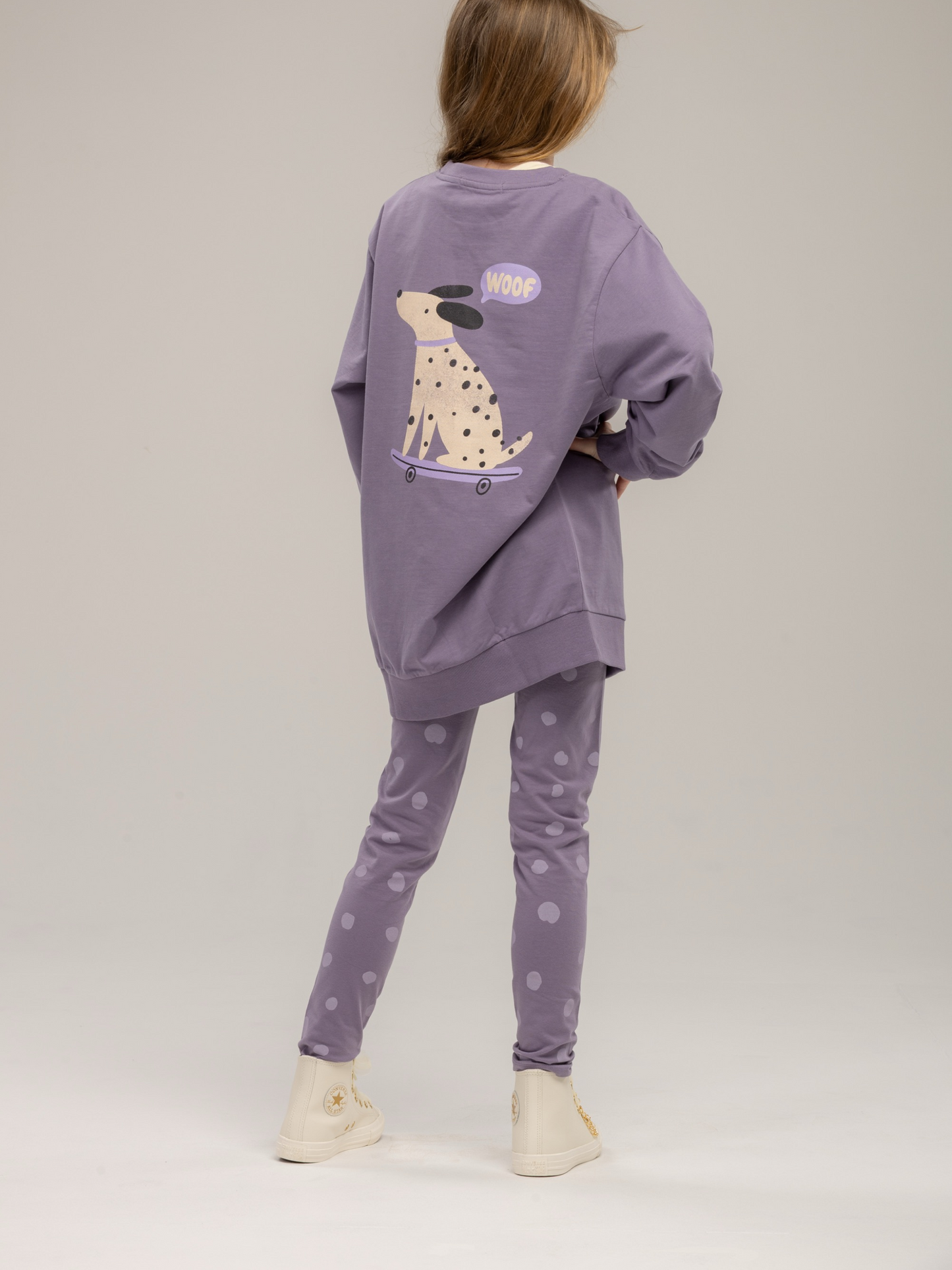 Purple Ash Dots | Dívčí legíny