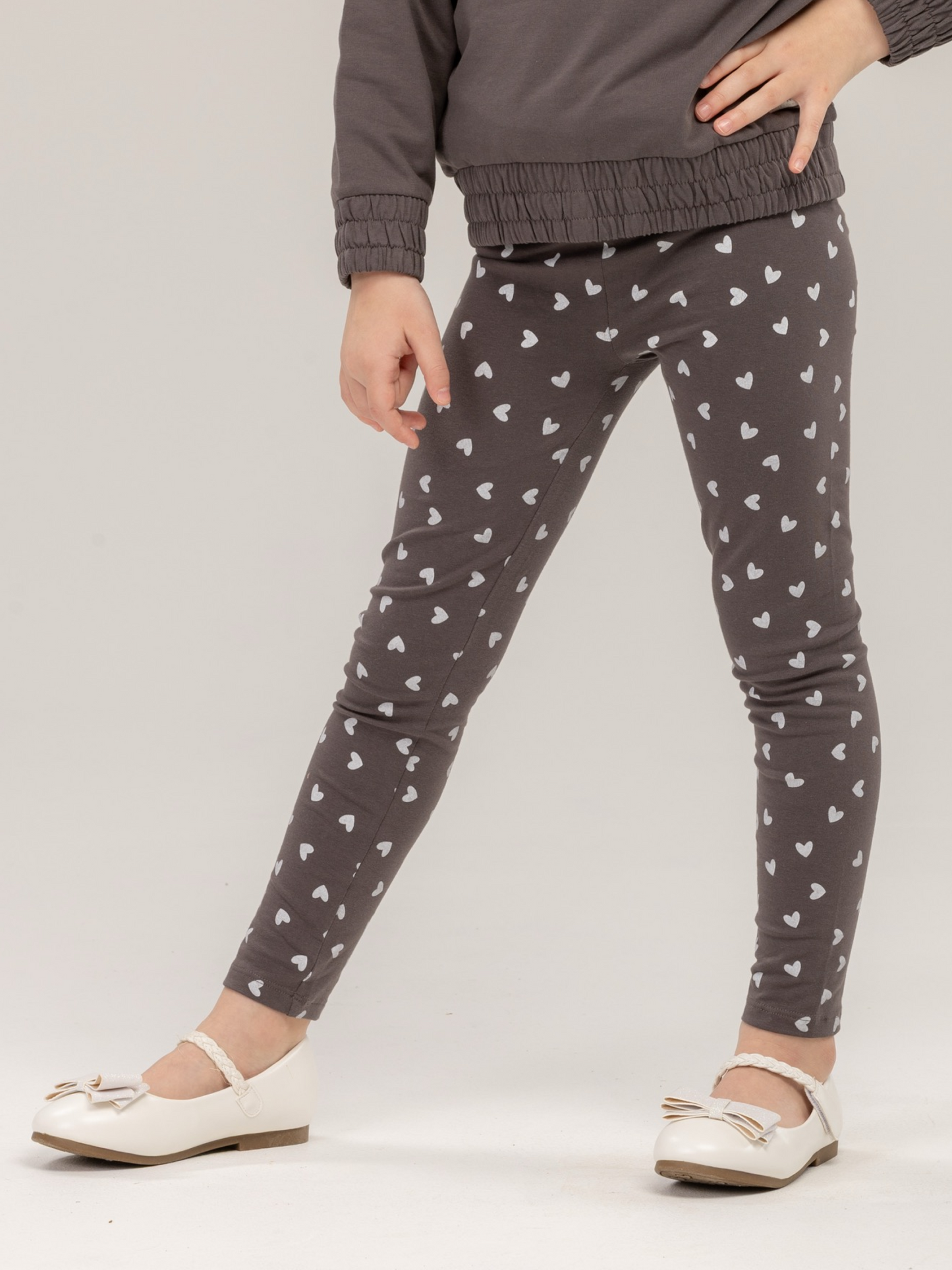 Paris Grey Hearts | Dívčí legíny