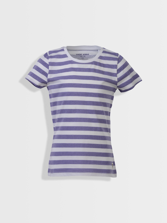 Plum Stripes | Dívčí triko s krátkými rukávy