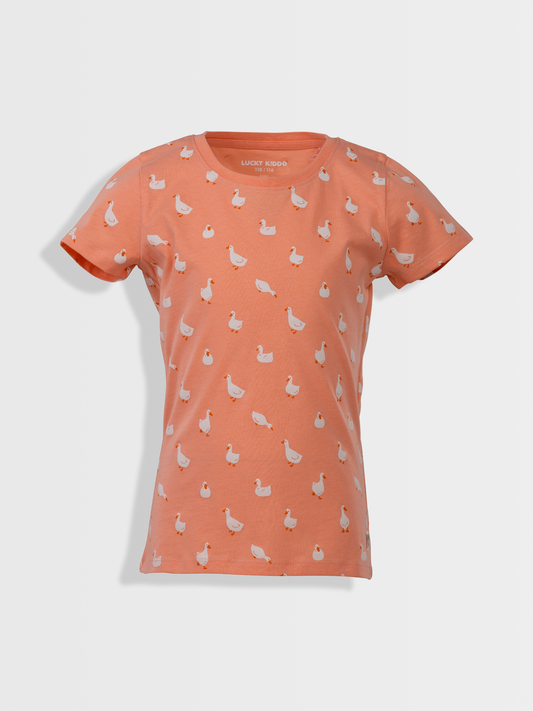 Peach Ducks | Dívčí triko s dlouhými rukávy