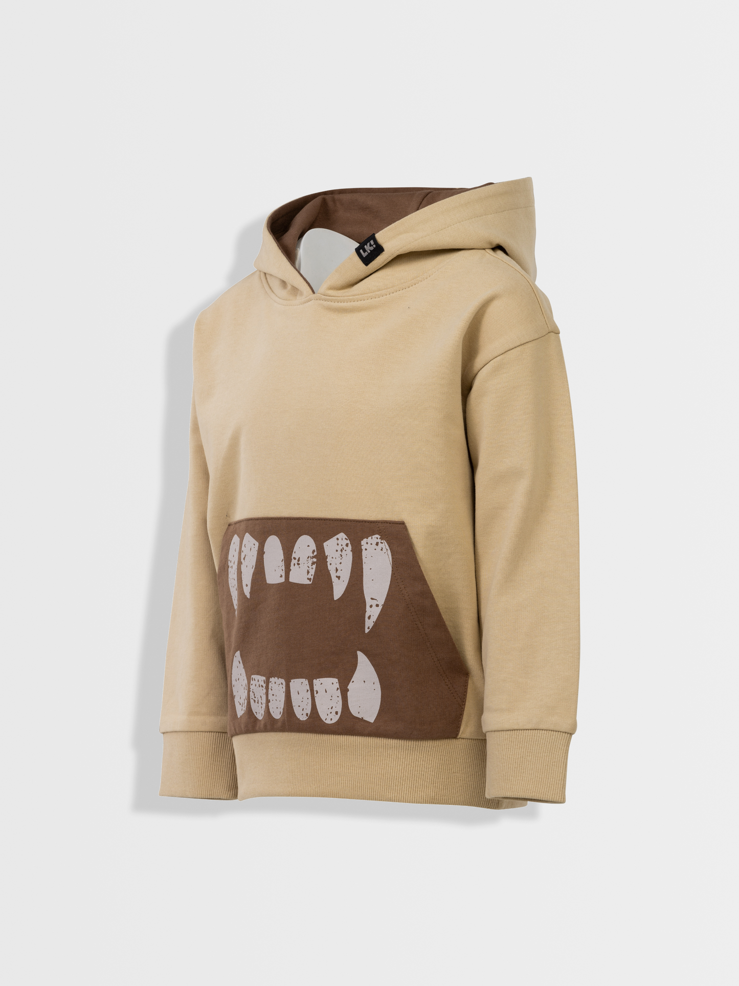 Beige Brown Teeth | Chlapecký pulover s kapucí