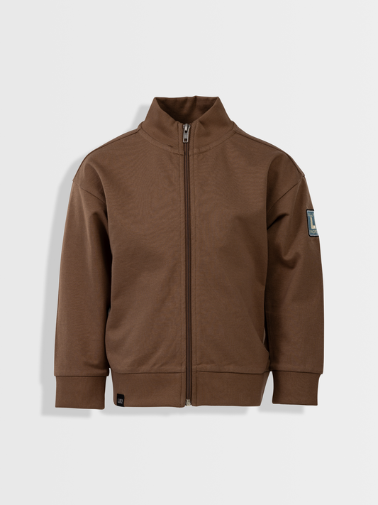 Shitake Brown | Chlapecký pulover se zipem