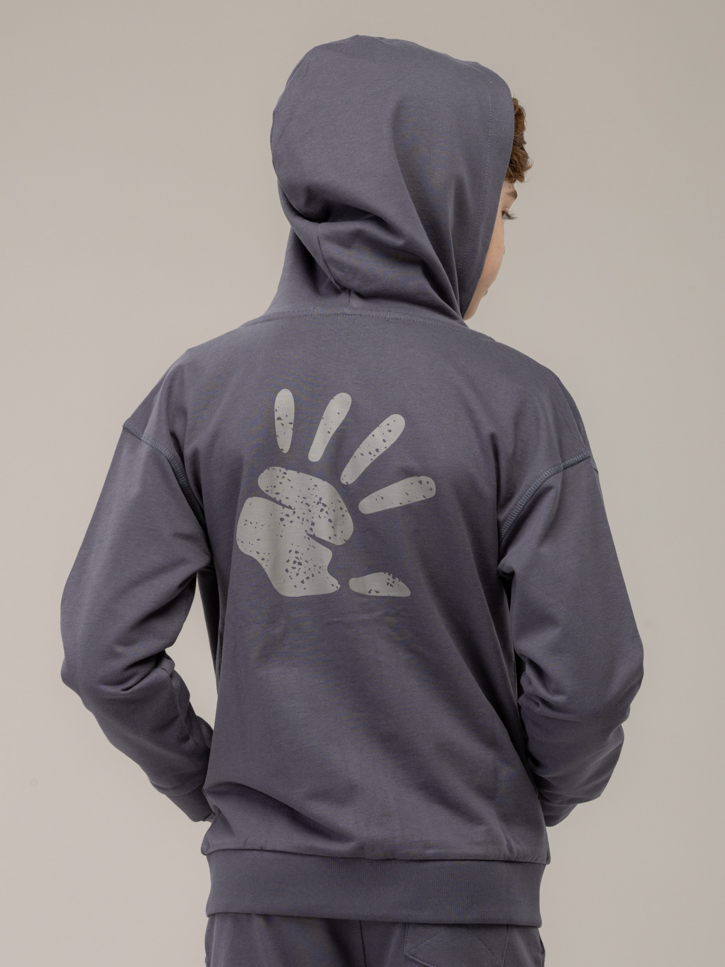 Iron Grey High Five | Chlapecký pulover s kapucí