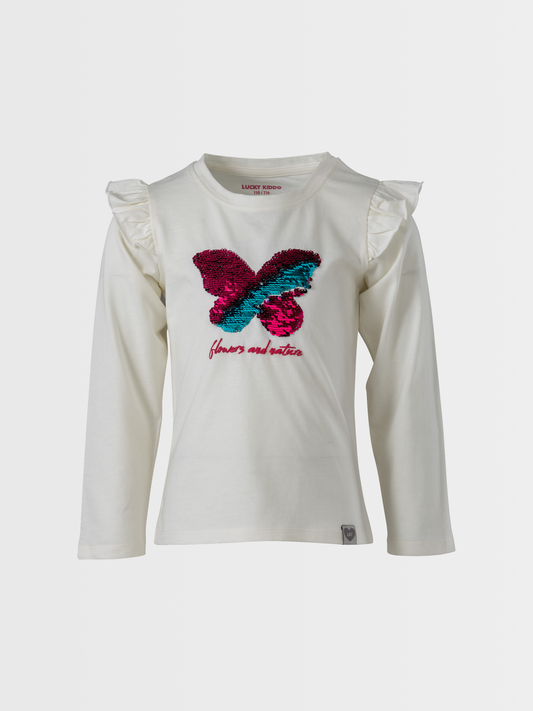 Colorful Butterfly | Dívčí triko s dlouhými rukávy