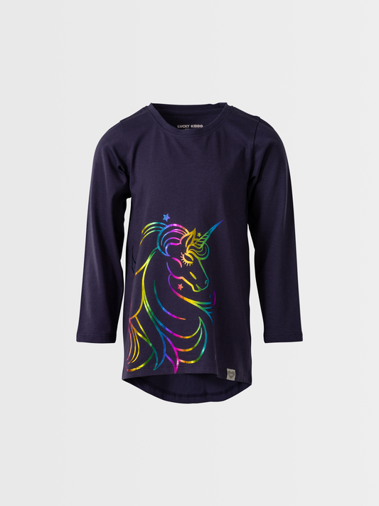 Rainbow Unicorn | Dívčí tunika s dlouhými rukávy