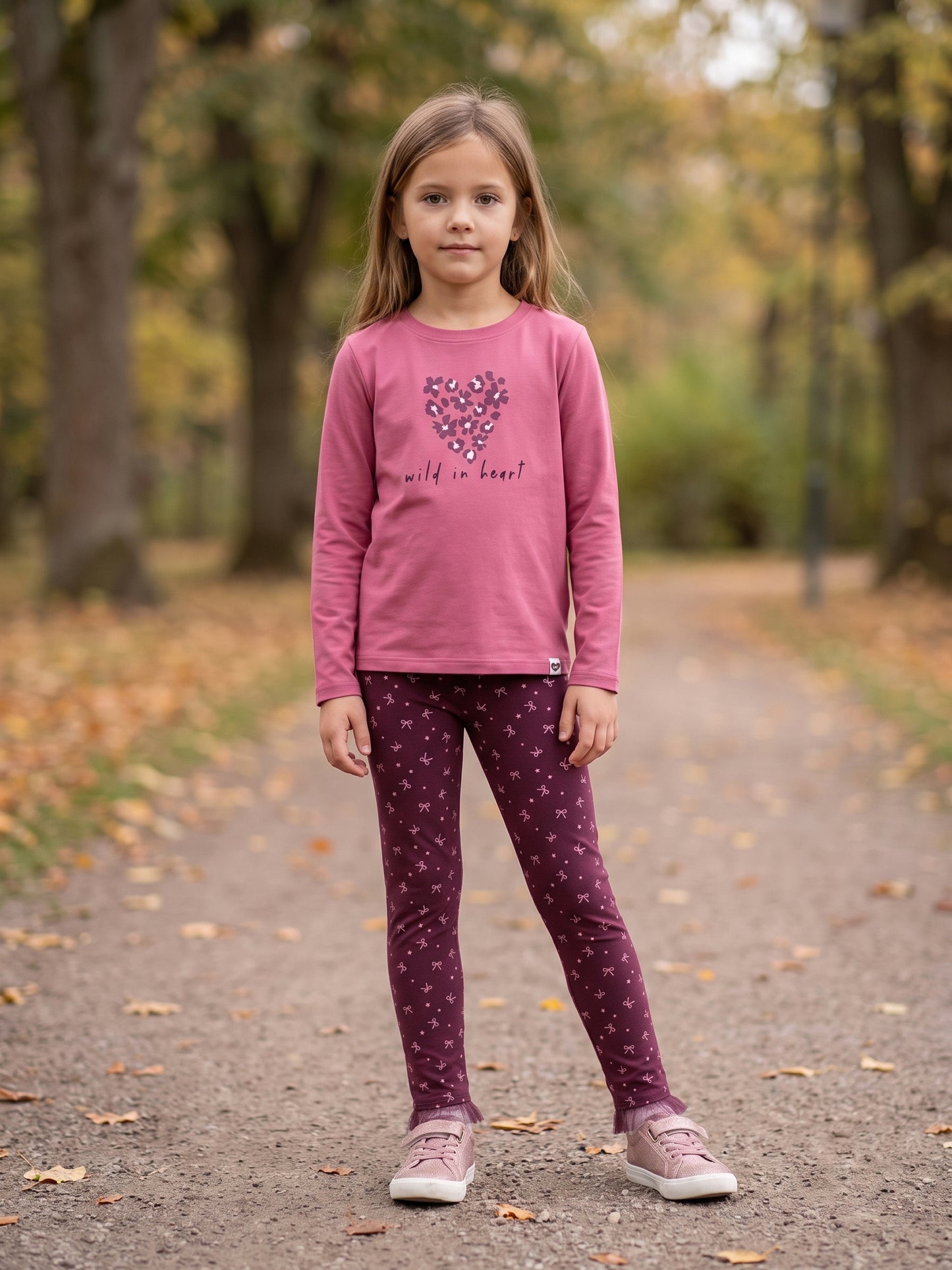 Berry Bows | Zateplené dívčí legíny