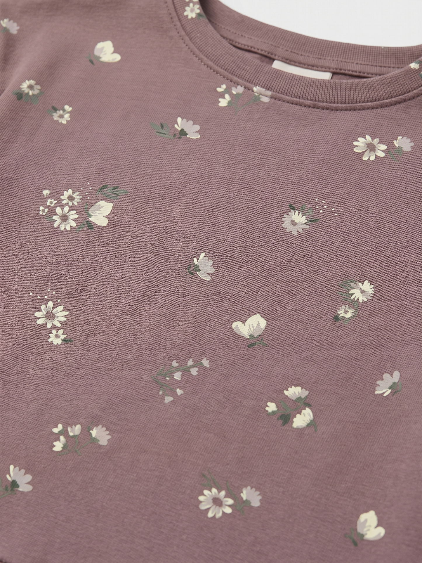Mauve Bloom | Dívčí tričko s dlouhými rukávy - volný střih