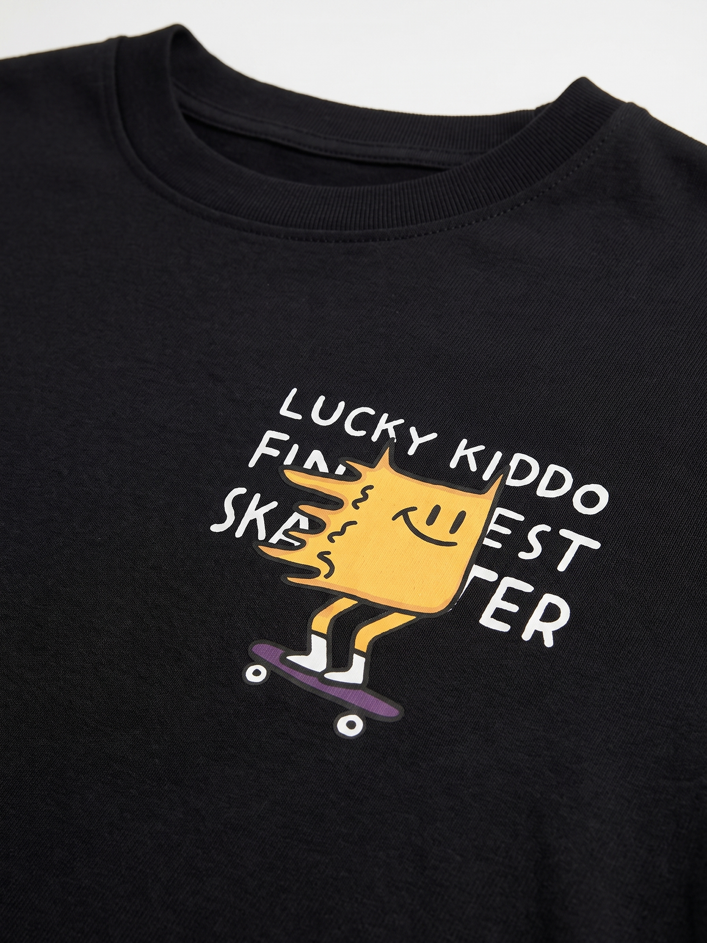 Black Skater | Chlapecké tričko s krátkými rukávy - volný střih