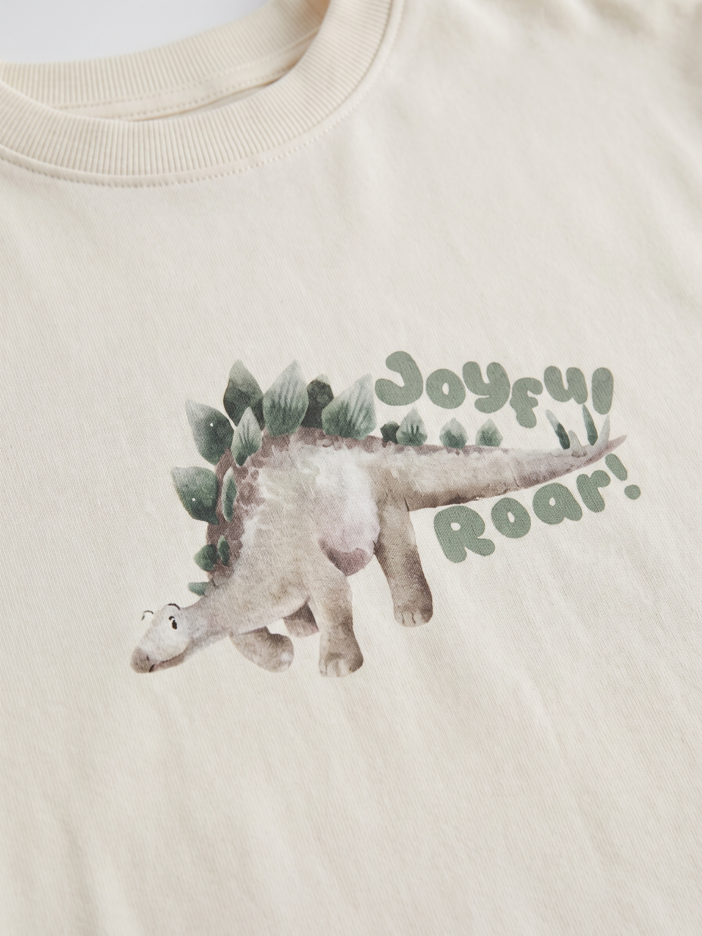 Cream Joyful Roar | Chlapecké tričko s krátkými rukávy - volný střih