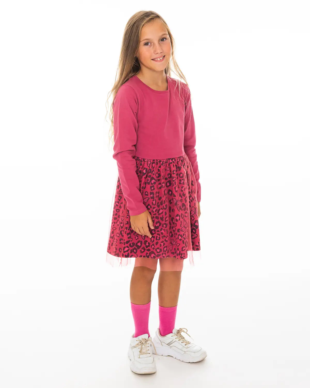 Dívčí šaty Pink Leopard