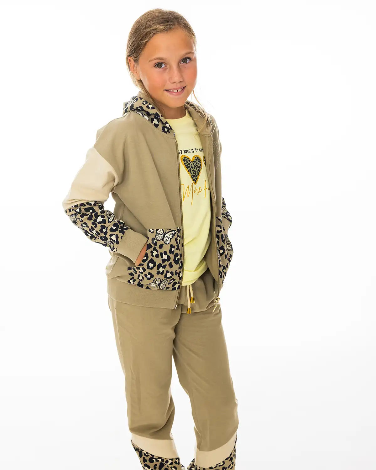 Dívčí mikina na zip Leopard