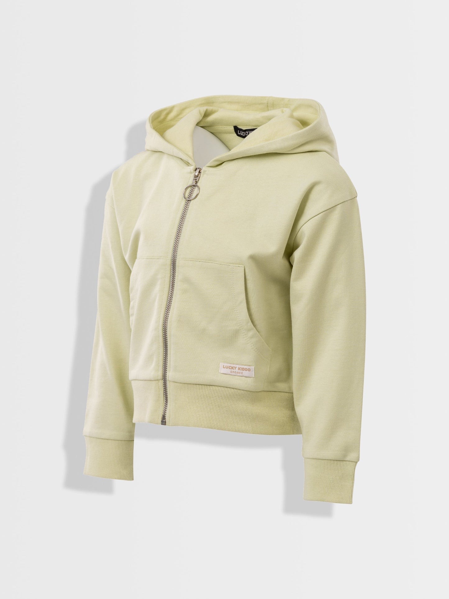 Organická mikina na zip s kapucí aloe wash