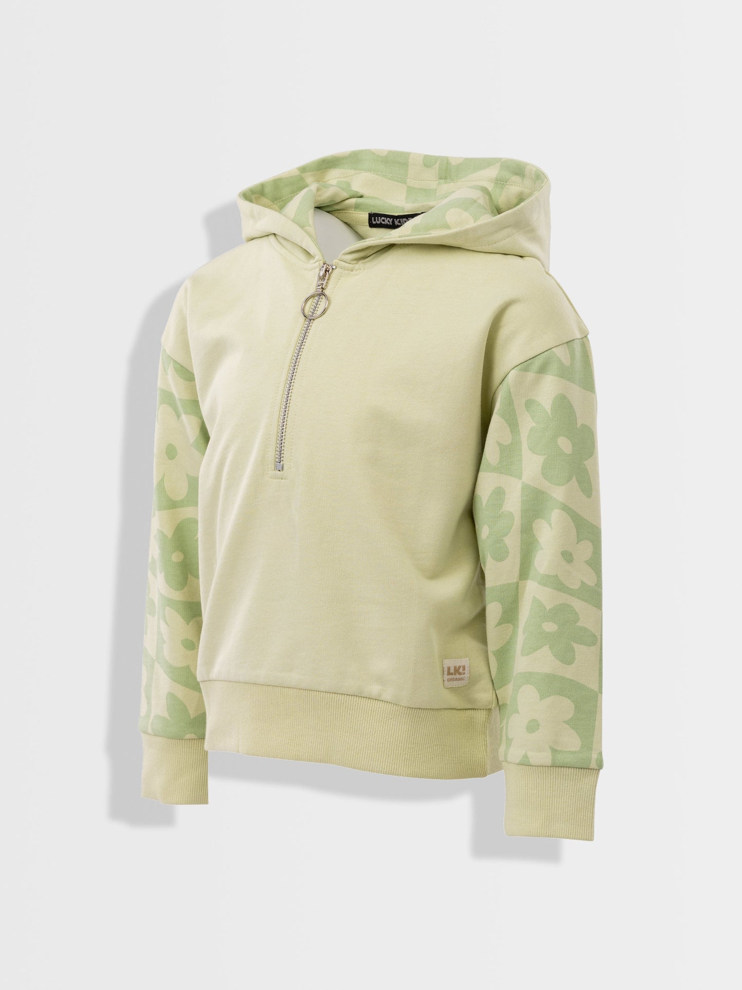 Organická mikina s kapucí s půlzipem aloe wash