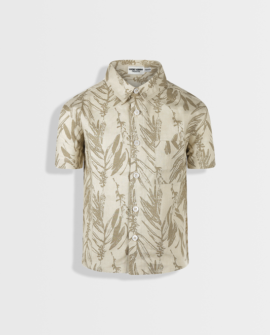 Beige Havana | Chlapecká košile s krátkými rukávy