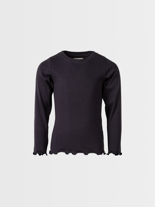 Galaxy Black | Dívčí triko s dlouhými rukávy in rebrasto strukturo