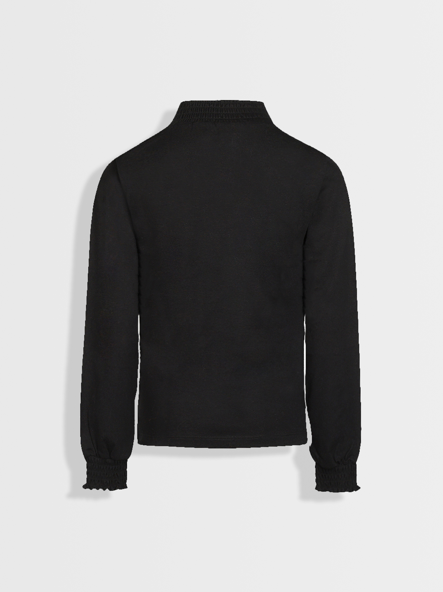 Elegant Black | Dívčí triko s dlouhými rukávy in višjim ovratnikom