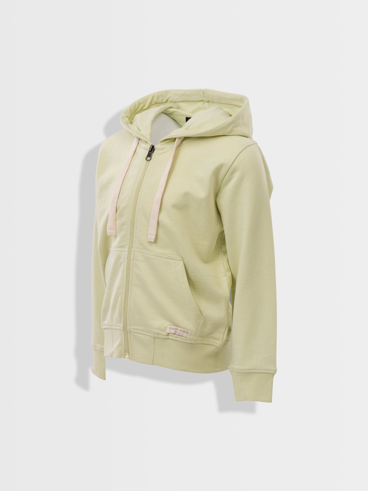 Organická mikina na zip s kapucí aloe wash