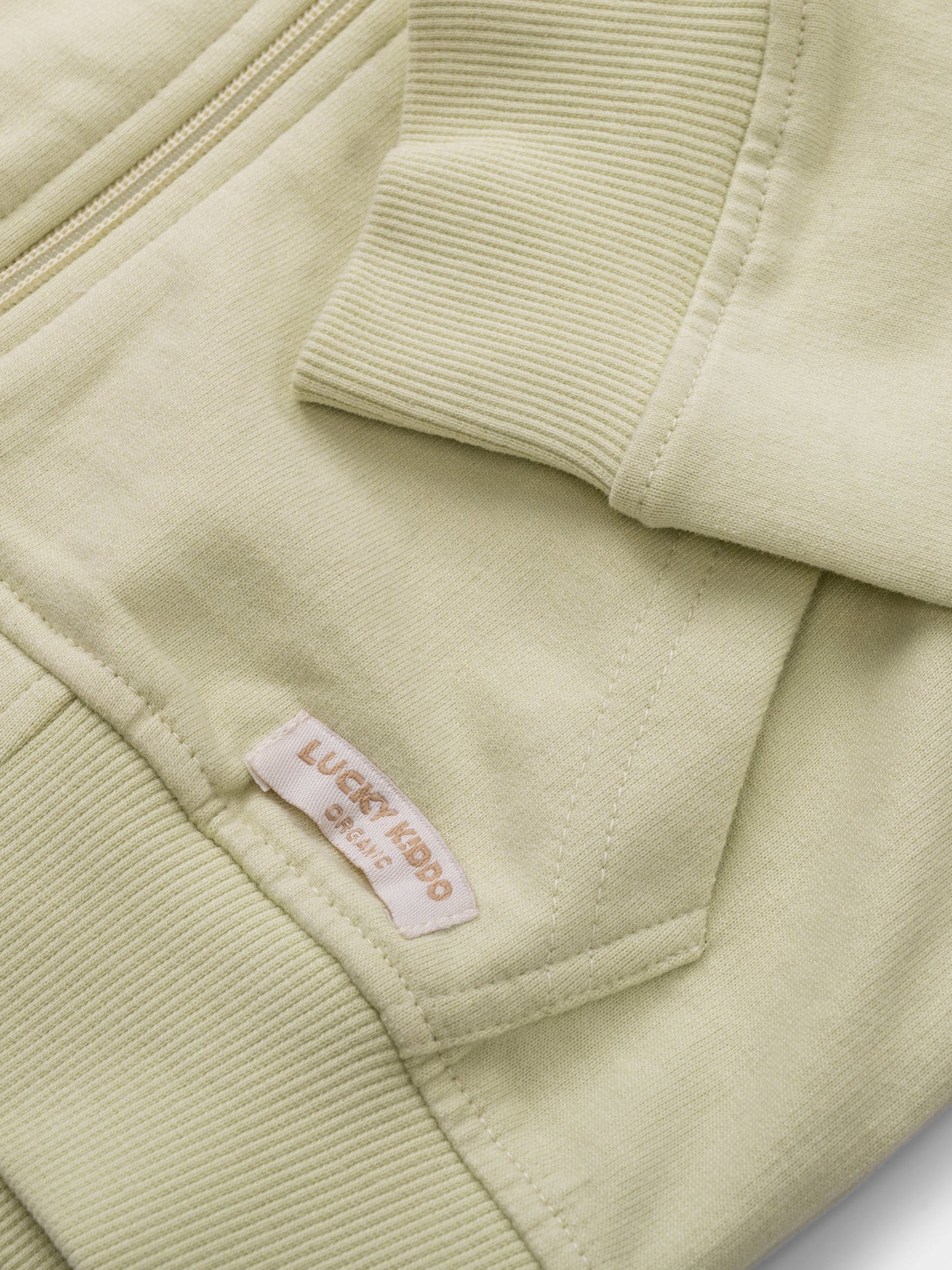 Organická mikina na zip s kapucí aloe wash