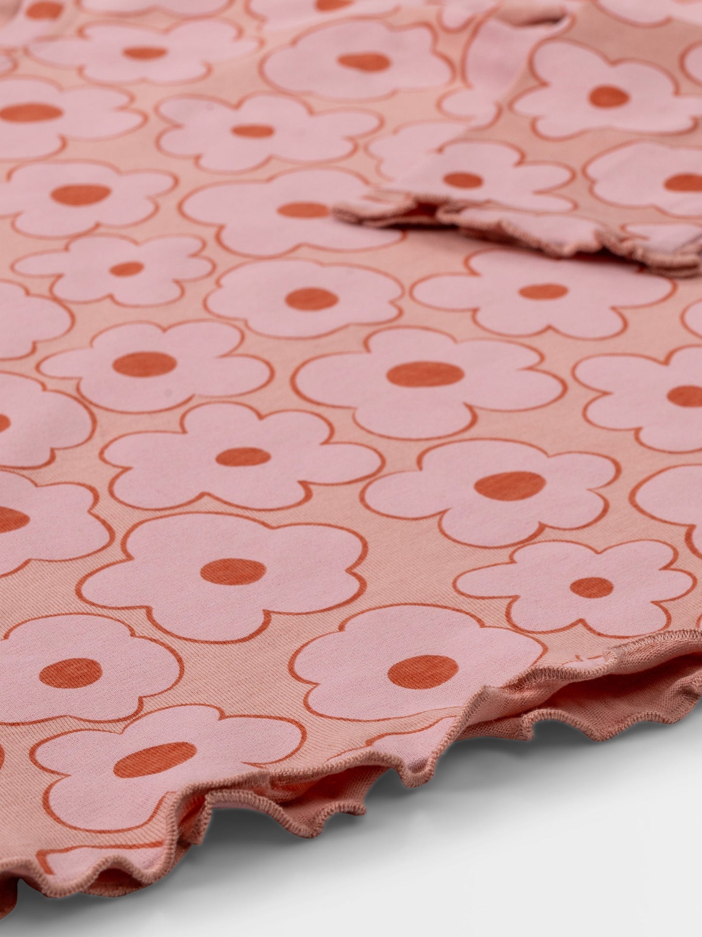 Tričko broskvové béžové květy