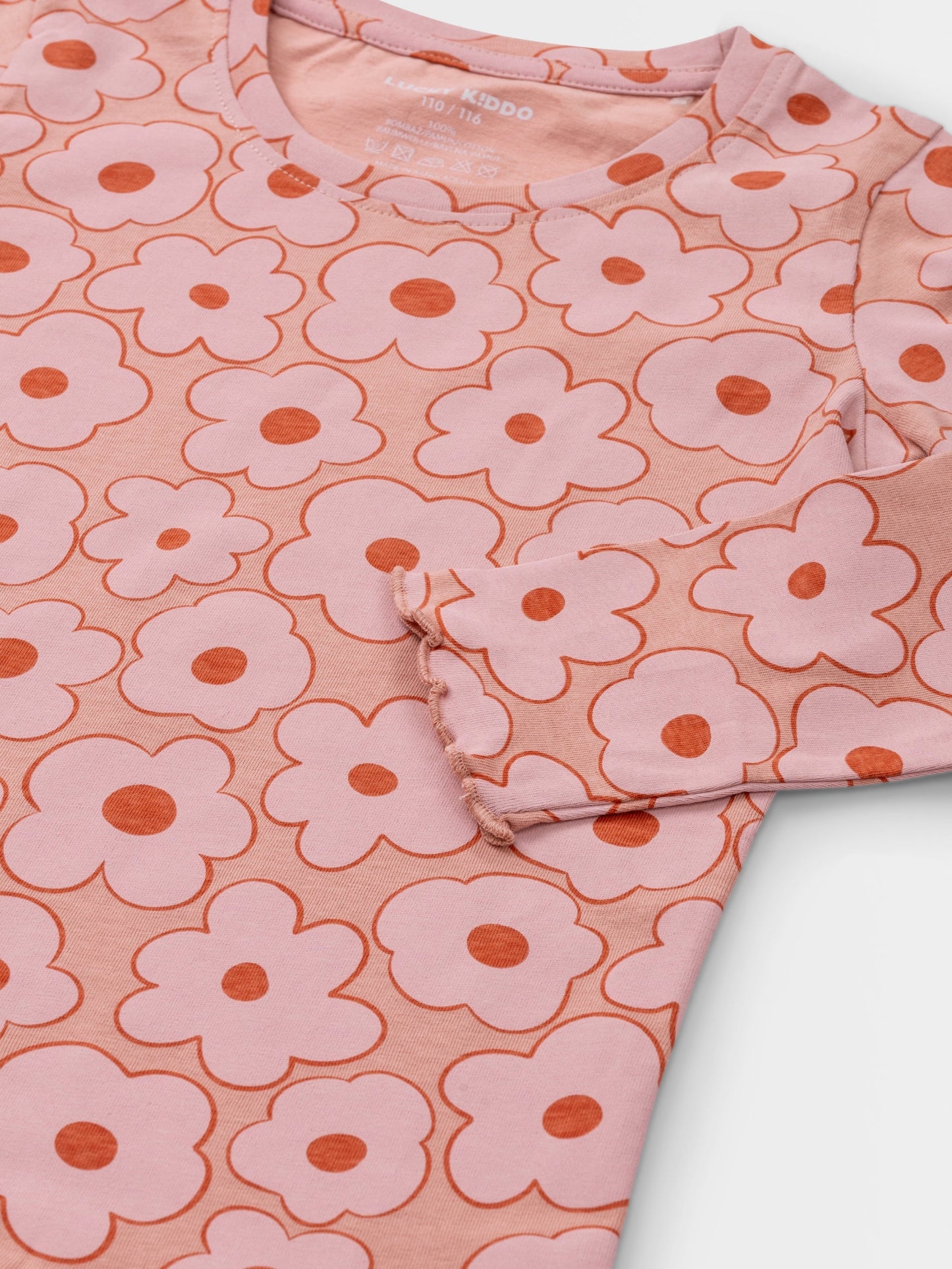 Tričko broskvové béžové květy