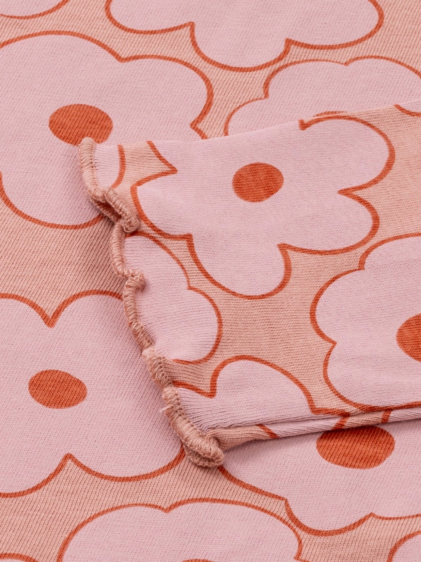 Tričko broskvové béžové květy