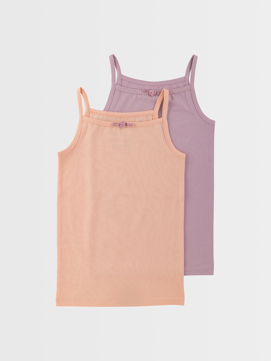 Růžová + fialová | Dívčí spodní tílko (2 ks)