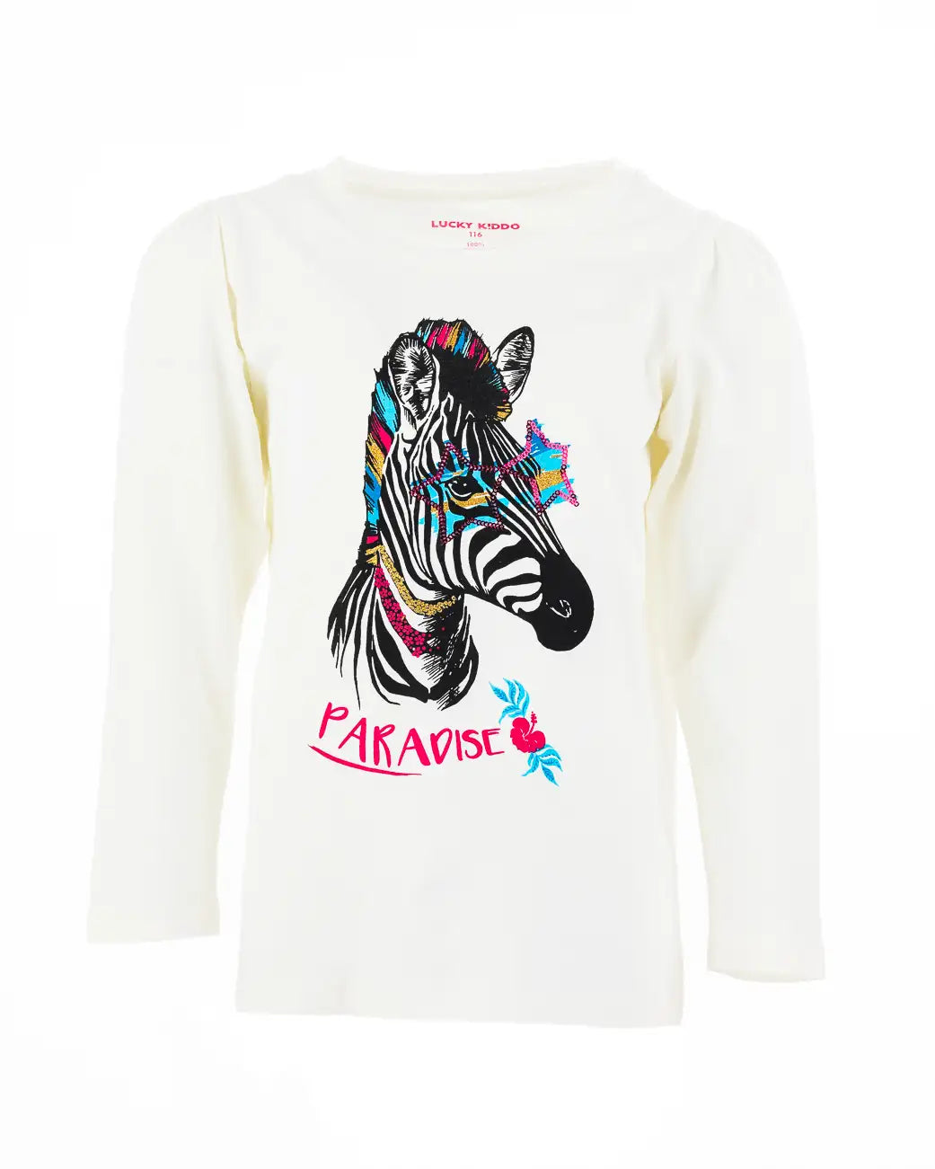 Dívčí tričko s dlouhým rukávem Zebra Paradise