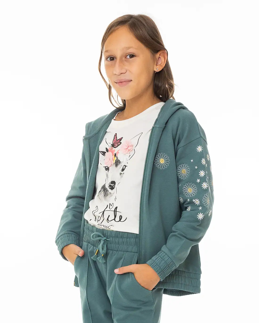 Dívčí mikina na zip Daisies