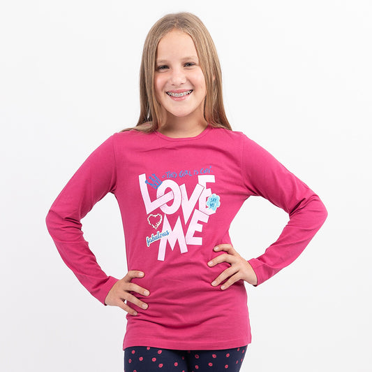 Dívčí tričko s dlouhým rukávem Love Me