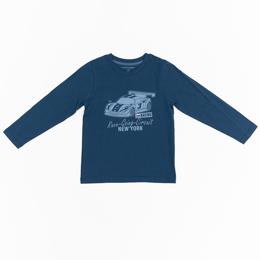 Chlapecké tričko s dlouhým rukávem Racing Blue