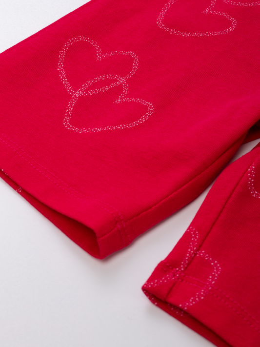 Magenta Hearts | Dívčí legíny
