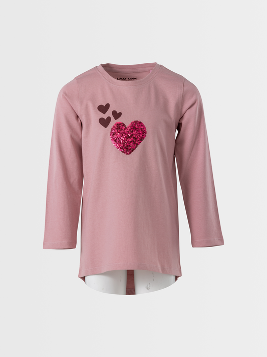 Shiny Hearts | Dívčí tunika s dlouhými rukávy