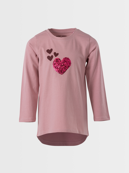 Shiny Hearts | Dívčí tunika s dlouhými rukávy