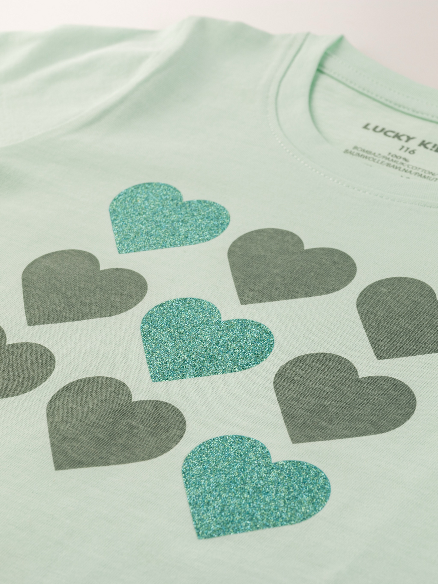 Greenish Hearts | Dívčí triko s dlouhými rukávy